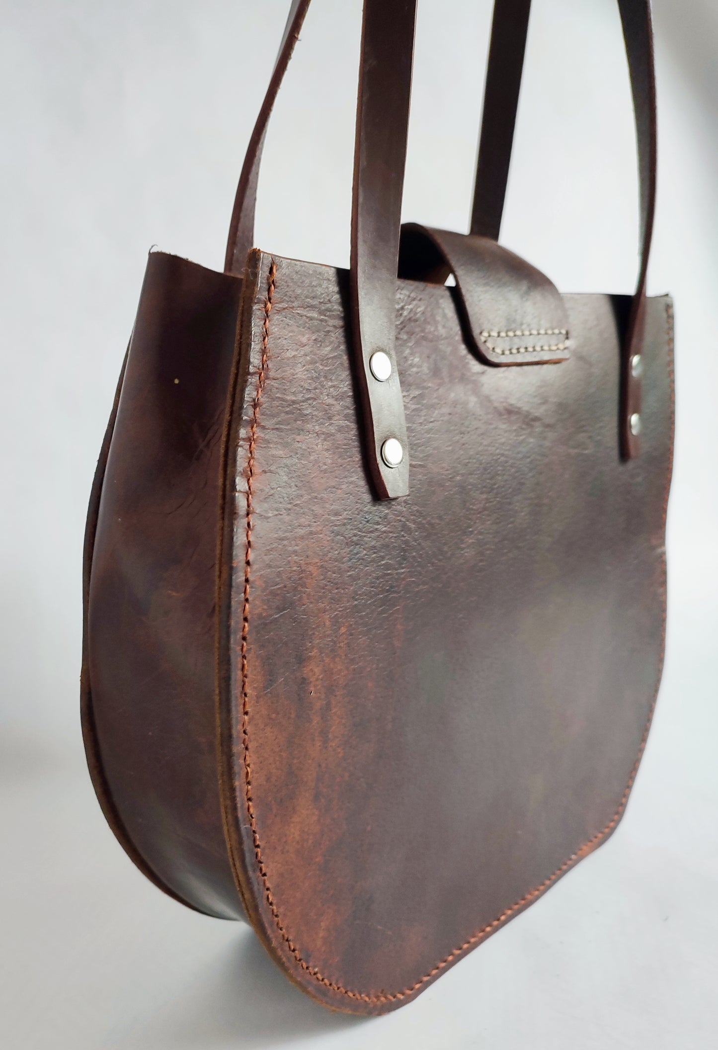 Tote bag cuir recyclé Luxe | Sac à main robuste point sellier| Design quartier de selle - Maroquinerie Cavalière